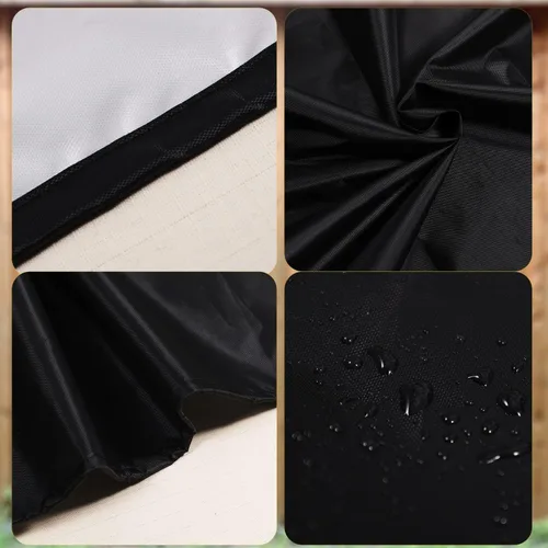 Vista 3 de TOYMIS Cubierta para tanque de almacenamiento ovalada resistente al calor, impermeable, negra, 52.8 x 31.5 x 11.8 pulgadas, personalizada, sólida