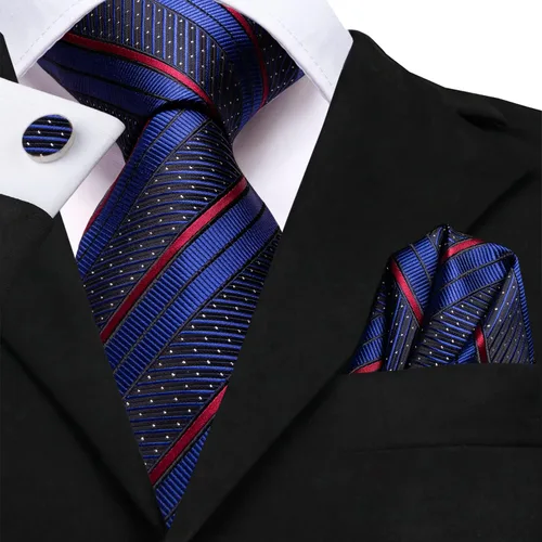 Vista 143 de Dubulle Corbata tejida de cachemira para hombre y gemelos de pañuelo para hombre, conjunto de gemelos para boda formal y negocios