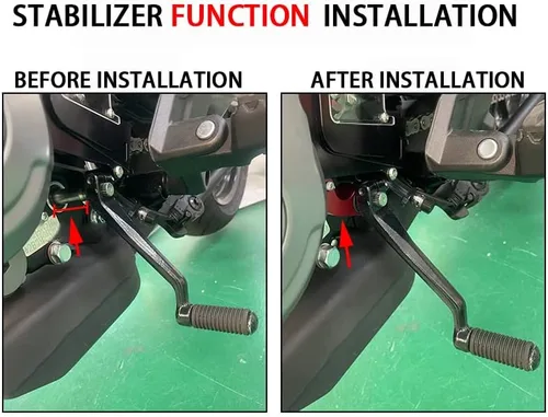 Vista 2 de Soporte de eje de cambio CNC Aluminio Palanca de Cambios Soporte de Soporte de Cambio Compatible con Z900 Z900RS Z900RS Cafe 2018-2022 (rojo)