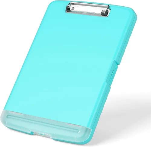 Vista 22 de Rimilak Portapapeles de plástico con almacenamiento, portafolio de enfermería de alta capacidad 8.5 x 11 con soporte para bolígrafo, tamaño 14.2 x