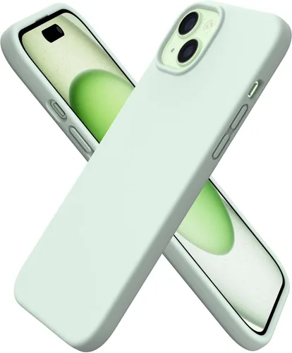 Vista 14 de ORNARTO Funda compatible con iPhone 15 Plus de 6.7 pulgadas, silicona líquida delgada de 3 capas cubierta completa de goma de gel suave, funda