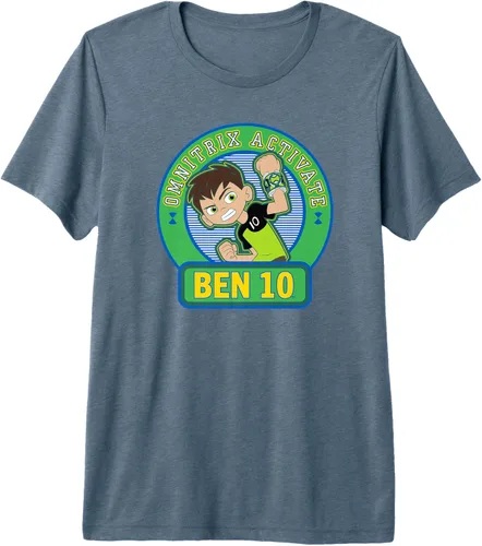 Vista 5 de Ben 10 Omnitrix Activate Badge - Camiseta prémium, Azul, Pequeña
