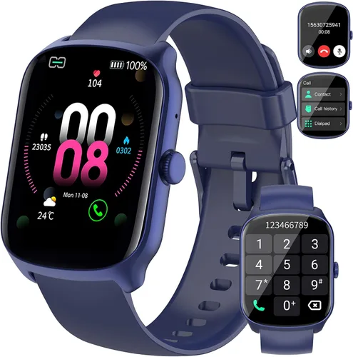 Vista 10 de Reloj inteligente para hombres y mujeres, reloj inteligente HD de 1.95 pulgadas (marcación/respuesta de llamadas), monitor de frecuencia