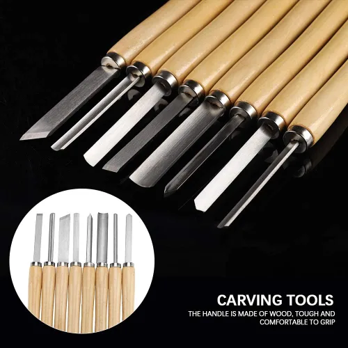 Vista 7 de Juego de cinceles de torno de madera, kit de cinceles de torneado de madera HSS, cincel de escultura, cinceles para carpintería, torno de madera
