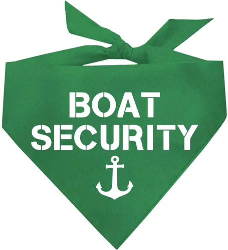 Vista 4 de Bandana de seguridad para perro Triángulo ajustable 100% algodón Hecho en Estados Unidos Amante de los barcos Capitán Playa Lago Negro