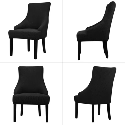 Vista 3 de Lellen Funda elástica de terciopelo para silla con respaldo de ala, funda protectora reutilizable para comedor, banquete, decoración del hogar, etc.