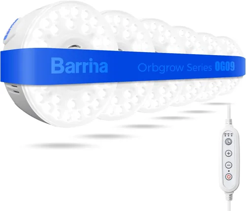 Vista 11 de Barrina Orbgrow OG09 Puck - Luz LED de crecimiento, 5000K 9W (equivalente a 135 vatios), luces de plantas para plantas de interior de espectro