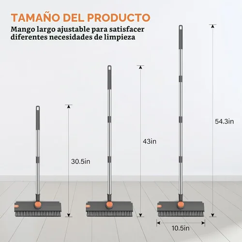 Vista 2 de SetSail Cepillo de limpieza de suelo con raspador y cerdas rígidas, gris