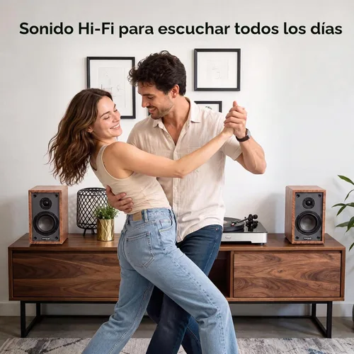 Vista 5 de Dayton Audio Par de bocinas de estante Classic B40A con Bluetooth (Madera, 4 pulgadas)