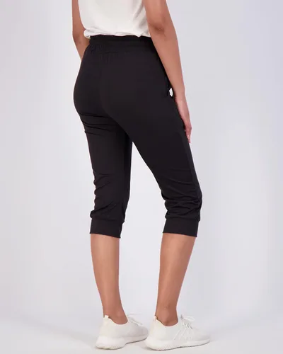 Vista 3 de Paquete de 3 pantalones capri suaves y sedosos para mujer, con puños, atléticos, cómodos, casuales, con bolsillos (disponible en tallas extragrandes)