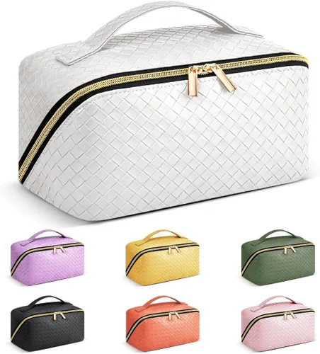 Vista 10 de Bolsa de cosméticos de viaje de gran capacidad, Beige, B Taza