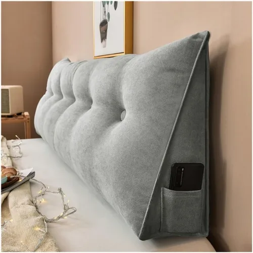 Vista 16 de Almohada triangular para cabecero de lectura, cojín de cuña, almohada grande para cama / almohada de lectura para sentarse en reposo en cama, Marrón