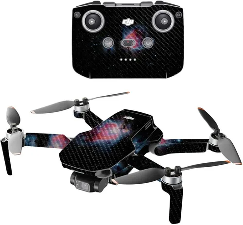 Vista 9 de MIGHTY SKINS Fibra de carbono compatible con DJI Mini 2 Dron portátil - Andromeda Acabado de fibra de carbono texturizado protector, duradero
