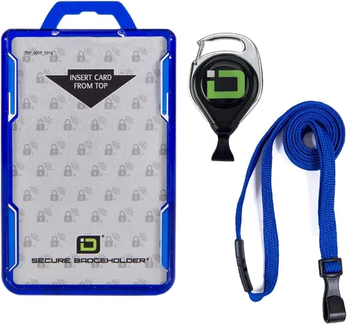 Vista 9 de Combo de soporte de identificación seguro Duolite y cordón con carrete de insignia IDSH (negro/negro con carrete)