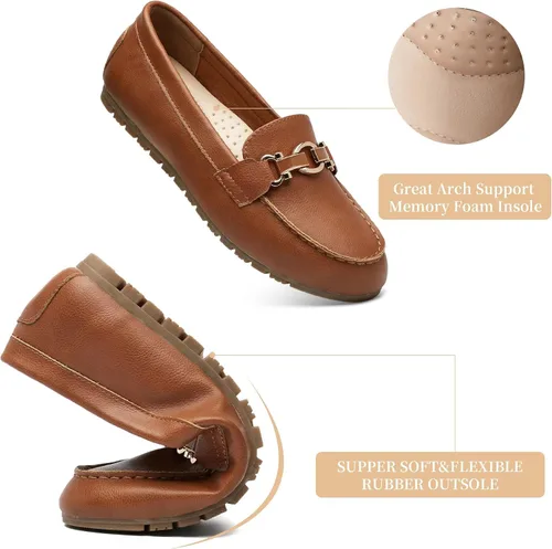 Vista 3 de VERDASCO Womens Loafers Flats Shoes Moccasin Penny Loafers Slip On Work Shoes Casual Comfort Ladies Walking Shoes