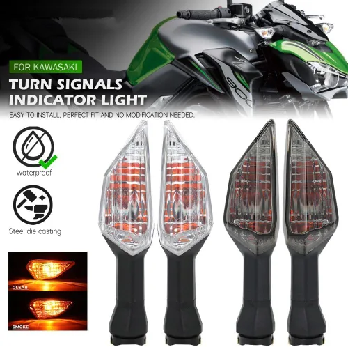 Vista 5 de Luces indicadoras LED de señal de giro para Kawasaki Z400 Z650 Z800 Z900 Z1000 Z250 Z300 Versys X300 1000 650 Klr Ninja 125 Z250SL señales