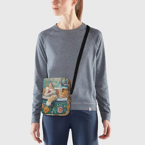 Vista 8 de Cartoon Cute Bathing Cat Vintage Bathtub messenger bags cross body bag for woman Casual Womens Purse Shoulder Handbag For Travel Adjustable Strap