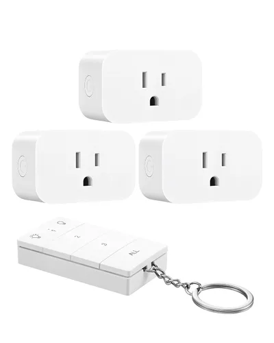 Vista 8 de DEWENWILS Toma de corriente con control remoto para interiores, interruptor de luz remoto inalámbrico para luces de Navidad, interruptor de toma