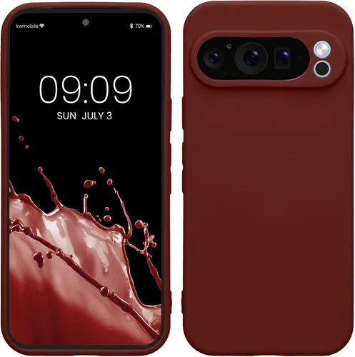 Vista 269 de kwmobile Funda compatible con Google Pixel 9 - Funda protectora delgada de TPU para teléfono - Acabado mate suave - Piedra antigua