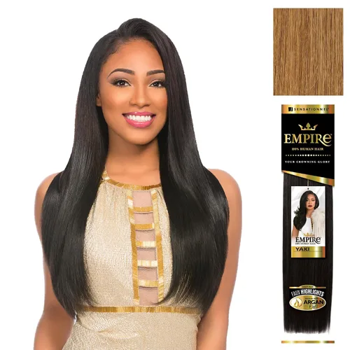 Vista 44 de Sensationnel - Cabello humano Empire Yaki, tejido sin enredos para un tejido rápido y estilo cosido para conseguir reflejos artificiales, paquete