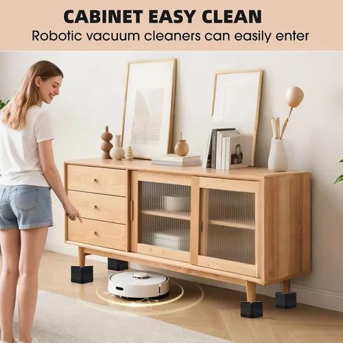 Vista 6 de Elevadores de cama para muebles – Elevador de bloque rectangular ajustable para elevar 1.5-3 pulgadas y 4.3 pulgadas camas, mesas, sofás