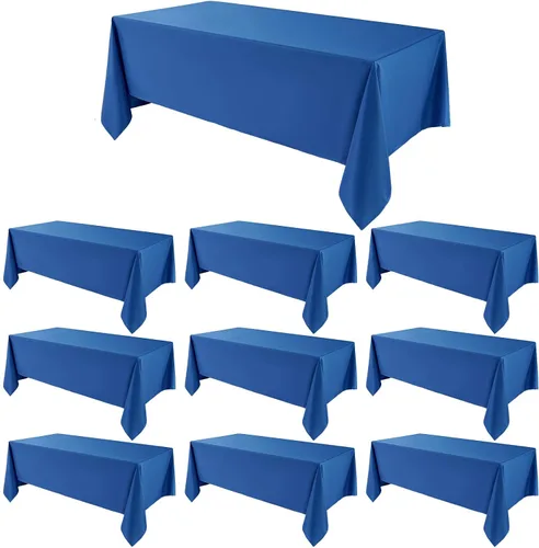 Vista 39 de Mantel Cuadrado 52 x 52 Pulgadas Manteles Negros Resistente a Manchas y Arrugas Lavable de Poliéster para Fiestas, Buffets y Bodas Mantel