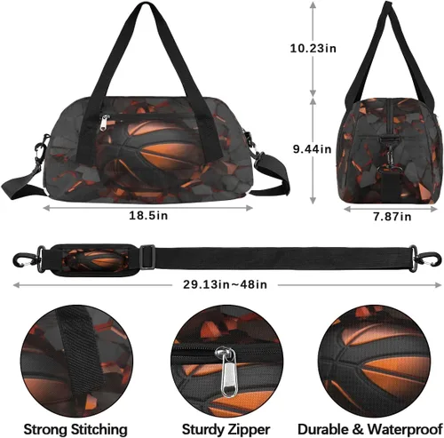 Vista 4 de Bolsa de lona ligera para niños, bolsa deportiva de gimnasio para niños y niñas, pequeña bolsa de viaje para baile, bolsa de mano para fiestas