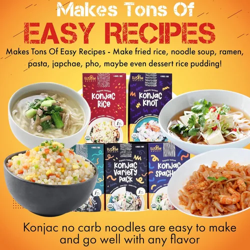 Vista 6 de Fusion Select Konjac Noodles - Shirataki Angel Hair sustituto a base de plantas - Pasta de dieta saludable - rica en fibra - Vegana, apta para keto