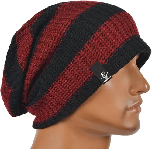 Vista 5 de FORBUSITE Gorro de punto largo holgado para hombre para verano e invierno, de gran