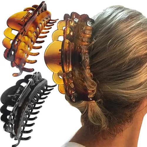 Vista 12 de Pinzas para cabello grandes de plástico, para mujeres con cabello grueso