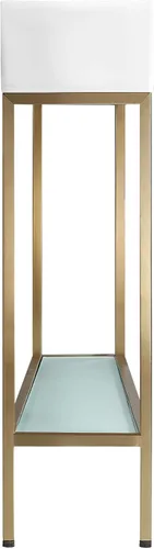 Vista 8 de Swiss Madison Pierre - Tocador de baño independiente de 19 pulgadas con estante abierto y marco de metal dorado cepillado Oro cepillado