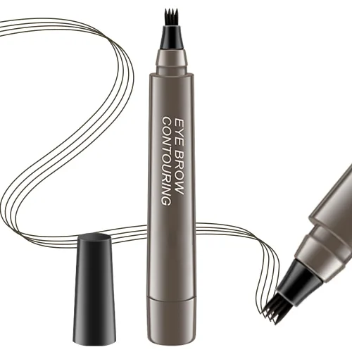 Vista 10 de Lápiz de tinta para cejas de Brow Stylist - Micro lápiz para cejas de 4 puntas con juego de elevación y agarre, con 3 plantillas para cejas