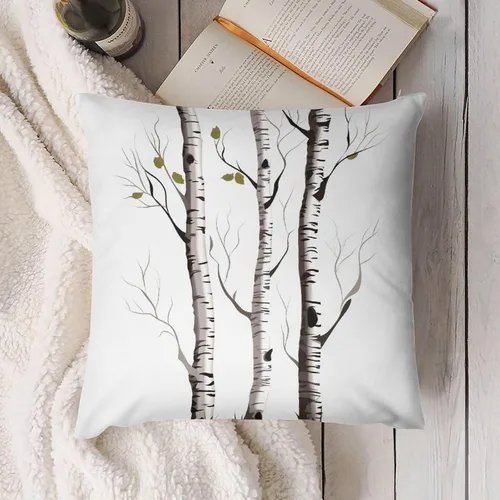 Vista 4 de Fundas de almohada decorativas de 12 x 12 pulgadas, funda de almohada corporal de abedul cuadrada para sofá, cama, sofá o sala de estar, protectores