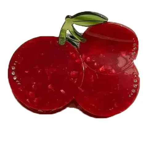 Vista 11 de Pinzas de garra de manzana, pinzas de pelo de melocotón jugoso, pinzas de pelo de frutas, pinzas de pelo de acetato para mujeres, pinzas pequeñas
