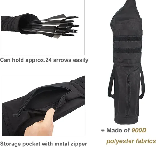 Vista 3 de Carcaj de flecha trasera multifunción con sistema Molle para flechas de hombro, soporte para flechas de hombro colgado, carcaj de tiro para flechas
