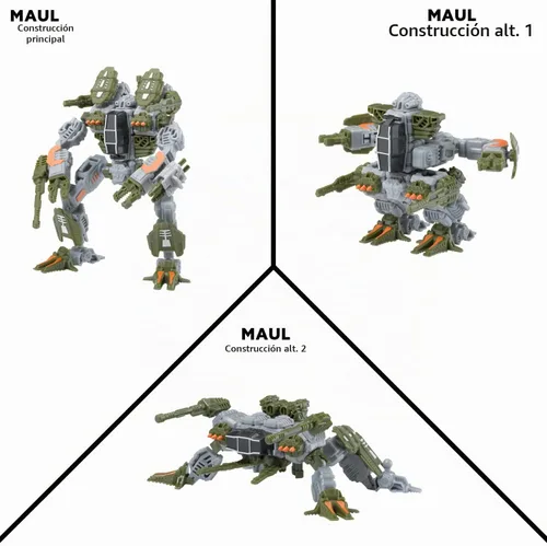 Vista 2 de Snap Ships Forge Maul FT-12 Assault Mech - Construir para la batalla - No requiere baterías - Construye 3 diseños diferentes -8+