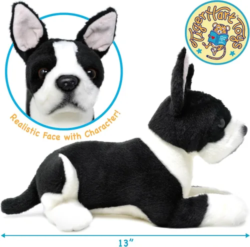 Vista 3 de TigerHart Baxter The Boston Terrier - Perro de peluche de 12 pulgadas