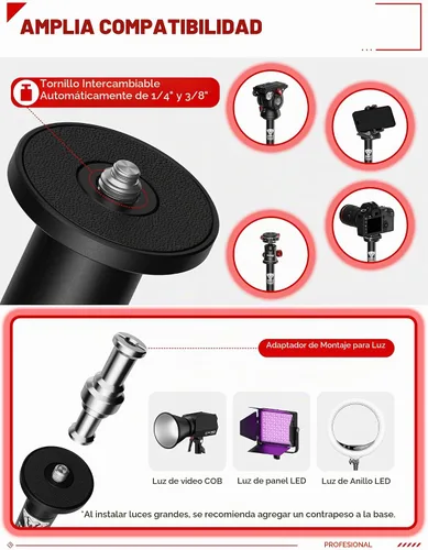 Vista 5 de IFOOTAGE A200 Round Base Monopod 22" Desktop Mini Tripod