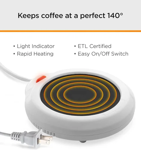 Vista 3 de Taza de café con calentador, taza eléctrica motivacional para amantes del café, regalos para cumpleaños/Navidad, 12oz Born to Shine (caja de regalo)