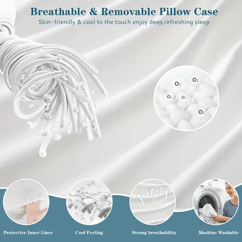 Vista 11 de EUHAMS - Almohada para durmientes laterales - Almohada ergonómica de espuma viscoelástica para el hombro con agujeros para los brazos para aliviar