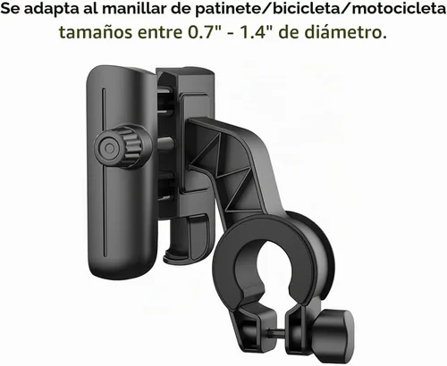 Vista 5 de Segway Ninebot - Soporte para teléfono, ajustable para scooter eléctrico eMoped para manillar de bicicleta, se adapta a cualquier teléfono celular