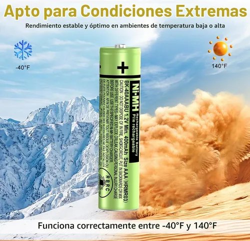 Vista 9 de Paquete de 12 baterías recargables NiMH AAA 400mah para teléfonos