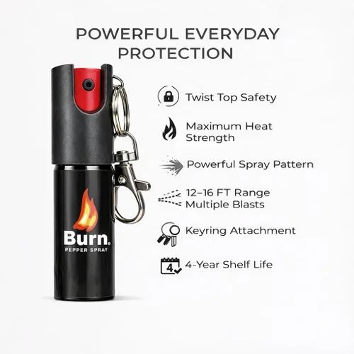 Vista 8 de Police Stun Gun Burn Pepper Spray Combo - 628 Negro
