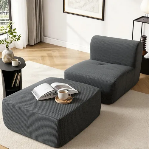 Vista 16 de Sofá Seccional Modular Cloud de 120", Sofá Sin Estructura, Sofás Tapizados en Forma de L con Asiento Profundo, Sofás de Pana Modernos y Acogedores