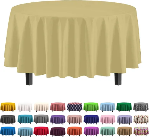 Vista 62 de Party Solids Paquete de 6 manteles de plástico prémium de 54 pulgadas x 108 pulgadas. Cubierta de mesa rectangular de plástico - Aqua