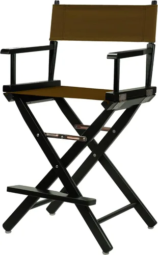 Vista 135 de Casual Home - Silla de director de 18 in, marco negro, lona negra, altura clásica Marco negro - Madera maciza