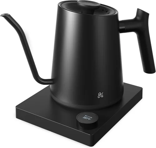 Vista 10 de Greater Goods - Hervidor eléctrico de cuello de cisne, 1200W de acero inoxidable con control de temperatura de precisión, hervido rápido, sin BPA