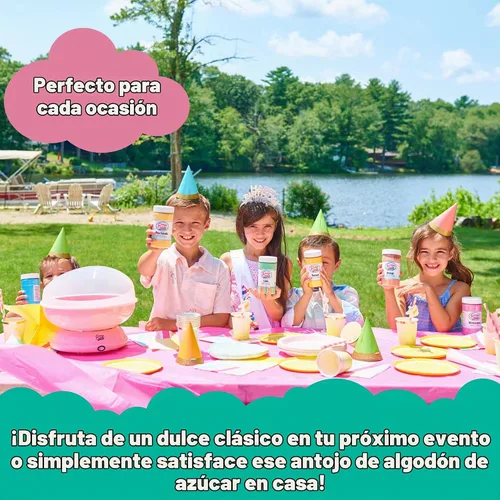 Vista 7 de Cotton Candy Express Paquete variado de azúcar para algodón de azúcar con 3 frascos de plástico de 11 onzas de chicle, manzana verde, piña colada.