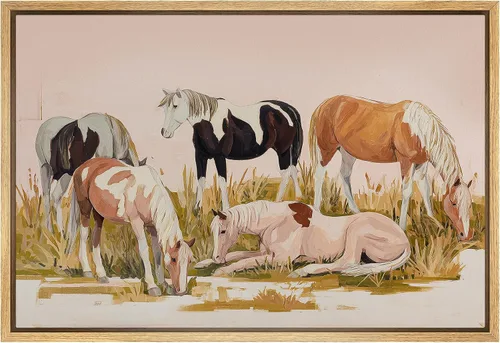 Vista 36 de SIGNFORD Lienzo Enmarcado Impresión Arte de Pared Océano Pastel Luz del Sol Puesta de Sol Horizonte Naturaleza Vida Silvestre Ilustraciones Arte