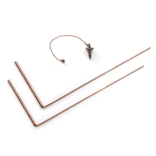 Vista 9 de Kit de varillas de adivinación de cobre puro al 99.9% - 2 piezas 30 * 13 cm varillas de adivinación + bolsa de regalo + guantes para adivinación por